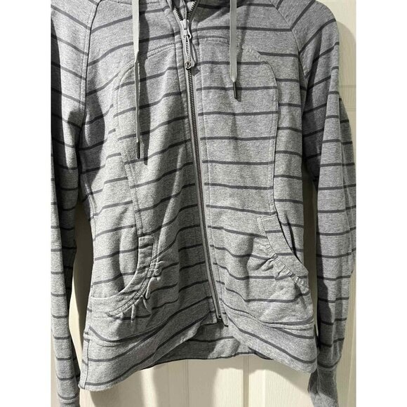 Lululemon Movement Jacket Cayman Stripe Heathered Grey Size M - Picture 6 of 14